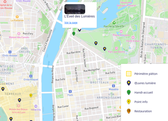 a map showing various shows around the city, including the drones
