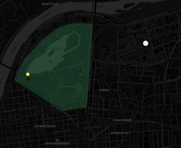 a map with a point on the University Library