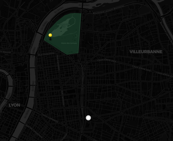 a map with a point on Mandela's park